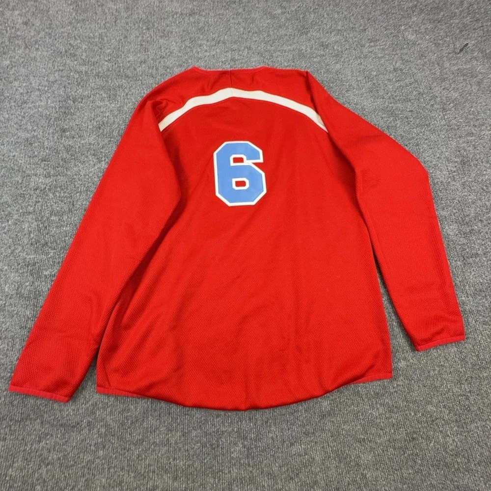 X-Grain Shirt Mens Medium Red T-Bird Softball Baseball Jersey Long Sleeve 6